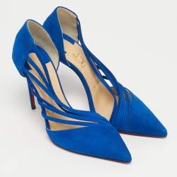 Pre Owned Christian Louboutin Antinorina Size 36 Blue Suede Pumps