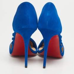 Pre Owned Christian Louboutin Antinorina Size 36 Blue Suede Pumps