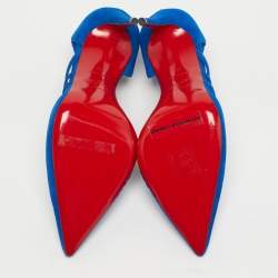 Pre Owned Christian Louboutin Antinorina Size 36 Blue Suede Pumps