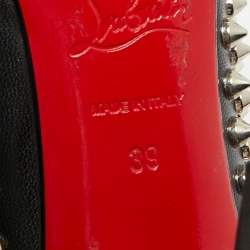 Pre Owned Christian Louboutin Pigalle Plato Spike Size 39 Black Leather Platform Pumps