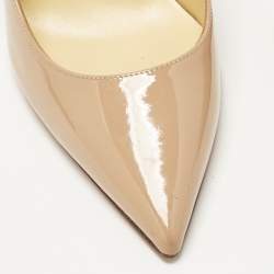 Pre Owned Christian Louboutin So Kate Size 39 Beige Patent Leather Pumps