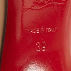 Pre Owned Christian Louboutin So Kate Size 39 Beige Patent Leather Pumps