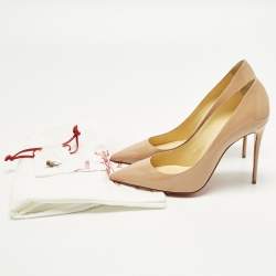 Pre Owned Christian Louboutin So Kate Size 39 Beige Patent Leather Pumps