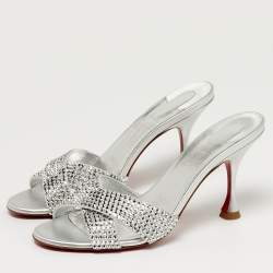 Pre Owned صندل كريستيان لوبوتان ماريزا جلد أسود مقاس 41