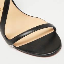 مملوكة مسبقًا Christian Louboutin Rosalie Size 38 Black Leather and PVC Slingback Sandals 