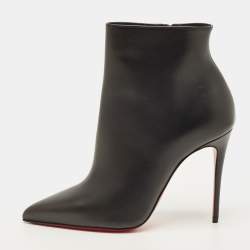 Pre Owned Christian Louboutin So Kate Size 36.5 Black Leather Ankle Length Boots
