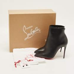 Pre Owned حذاء بوت كاحل كريستيان لوبوتان سويدي أسود سو كيت مقاس 40