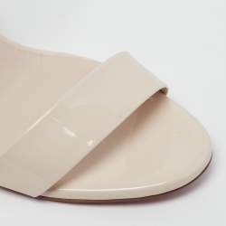 Pre Owned Christian Louboutin Miss Sabina Size 37 Pink Patent Leather Ankle Strap Sandals