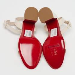 Pre Owned Christian Louboutin Miss Sabina Size 37 Pink Patent Leather Ankle Strap Sandals