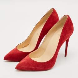 Pre Owned Christian Louboutin So Kate Size 39 Red Suede Pumps
