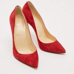 Pre Owned Christian Louboutin So Kate Size 39 Red Suede Pumps
