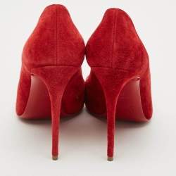 Pre Owned Christian Louboutin So Kate Size 39 Red Suede Pumps