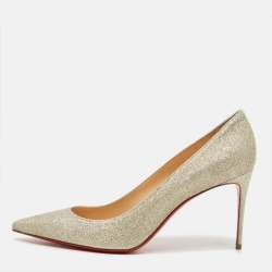 مملوكة مسبقًا Christian Louboutin So Kate Size 39.5 Gold Glitter Pumps