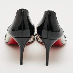 Pre Owned Christian Louboutin Grotika Size 38 Black/Transparent Patent Leather And PVC Pumps