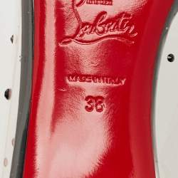 Pre Owned Christian Louboutin Grotika Size 38 Black/Transparent Patent Leather And PVC Pumps