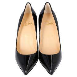 Pre Owned Christian Louboutin Black Patent Leather Pigalle Pointed Toe Pumps Size 38