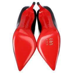 Pre Owned Christian Louboutin Black Patent Leather Pigalle Pointed Toe Pumps Size 38