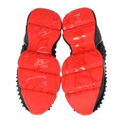 مملوكة مسبقًا حذاء رياضي كريستيان لوبوتان طراز جورب سليب أون و مرصع سبايك و نعل سميك أسود مقاس 36