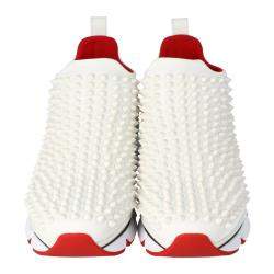 Pre Owned Christian Louboutin White Spike Sock Slip On Platform Sneakers Size 36.5