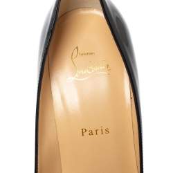 Pre Owned Christian Louboutin Black Patent Leather So Kate Pointed Toe Pumps Size 40.5
