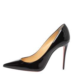Pre Owned Christian Louboutin Black Patent Leather So Kate Pointed Toe Pumps Size 40.5