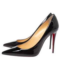 Pre Owned Christian Louboutin Black Patent Leather So Kate Pointed Toe Pumps Size 40.5
