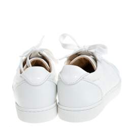 Pre Owned Christian Louboutin White Leather Vieira Orlato Low Top Sneakers Size 36