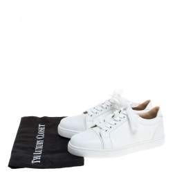 Pre Owned Christian Louboutin White Leather Vieira Orlato Low Top Sneakers Size 36