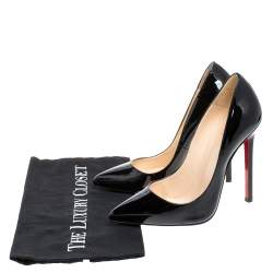 Pre Owned Christian Louboutin Black Patent Leather Pigalle Pointed Toe Pumps Size 38