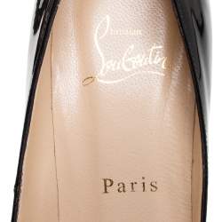 Pre Owned Christian Louboutin Black Patent Leather Pigalle Pointed Toe Pumps Size 38