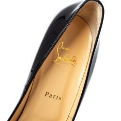 Pre Owned Christian Louboutin Black Patent Leather Simple Pumps Size 40.5