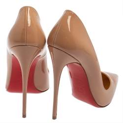 Christian Louboutin Nude Beige Patent Leather So Kate Pumps Size 38