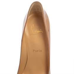 Christian Louboutin Nude Beige Patent Leather So Kate Pumps Size 38