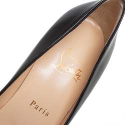 Pre Owned Christian Louboutin Black Leather Pigalle Pointed Toe Pumps Size 37