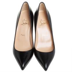 Pre Owned Christian Louboutin Black Leather Pigalle Pointed Toe Pumps Size 37
