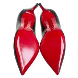 Pre Owned Christian Louboutin Black Leather Pigalle Pointed Toe Pumps Size 37