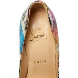 Pre Owned Christian Louboutin Multicolor Patent Leather Trash So Kate Pump Size 35.5