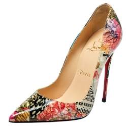 Pre Owned Christian Louboutin Multicolor Patent Leather Trash So Kate Pump Size 35.5
