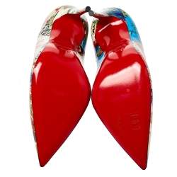 Pre Owned Christian Louboutin Multicolor Patent Leather Trash So Kate Pump Size 35.5