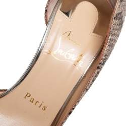 مملوكة مسبقًا Christian Louboutin Metallic Snakeskin, Glitter Iriza D'Orsay Pumps Size 37