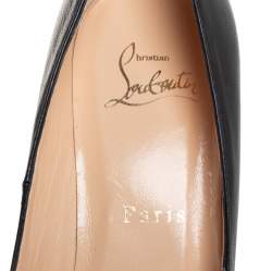 Pre Owned Christian Louboutin Black Leather Bianca Platform Pumps Size 35.5
