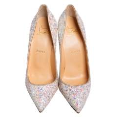 Pre Owned Christian Louboutin Multicolor Glitter Pigalle Follies Pumps Size 37