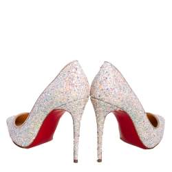 Pre Owned Christian Louboutin Multicolor Glitter Pigalle Follies Pumps Size 37