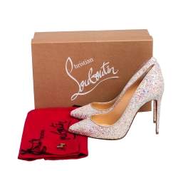 Pre Owned Christian Louboutin Multicolor Glitter Pigalle Follies Pumps Size 37