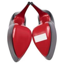 Pre Owned Christian Louboutin Black Leather Daffodile Platform Pumps Size 38