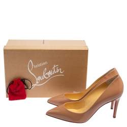 Pre Owned Christian Louboutin Nude Pink Patent Leather Pigalle Pumps Size 39