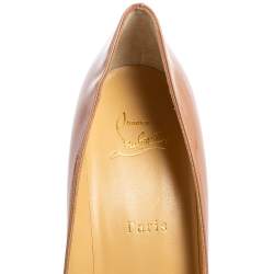 Pre Owned Christian Louboutin Nude Pink Patent Leather Pigalle Pumps Size 39