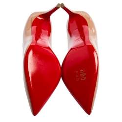 Pre Owned Christian Louboutin Nude Pink Patent Leather Pigalle Pumps Size 39