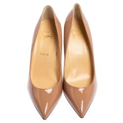 Pre Owned Christian Louboutin Beige Leather Pigalle Pumps Size 39.5
