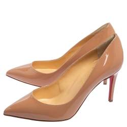 Pre Owned Christian Louboutin Beige Leather Pigalle Pumps Size 39.5